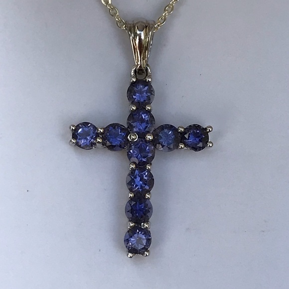 Tanzanite Crucifix Necklace - Picture 3 of 8